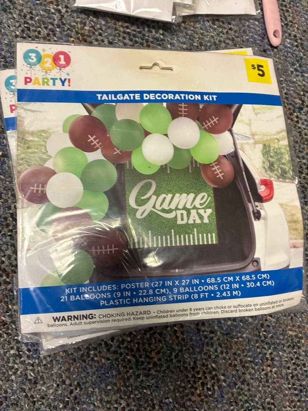 321 Party! Tailgate Decoration Kit Game Day Balloon and Poster Decor